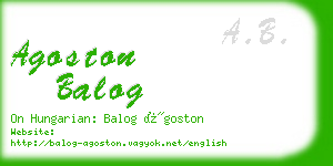 agoston balog business card